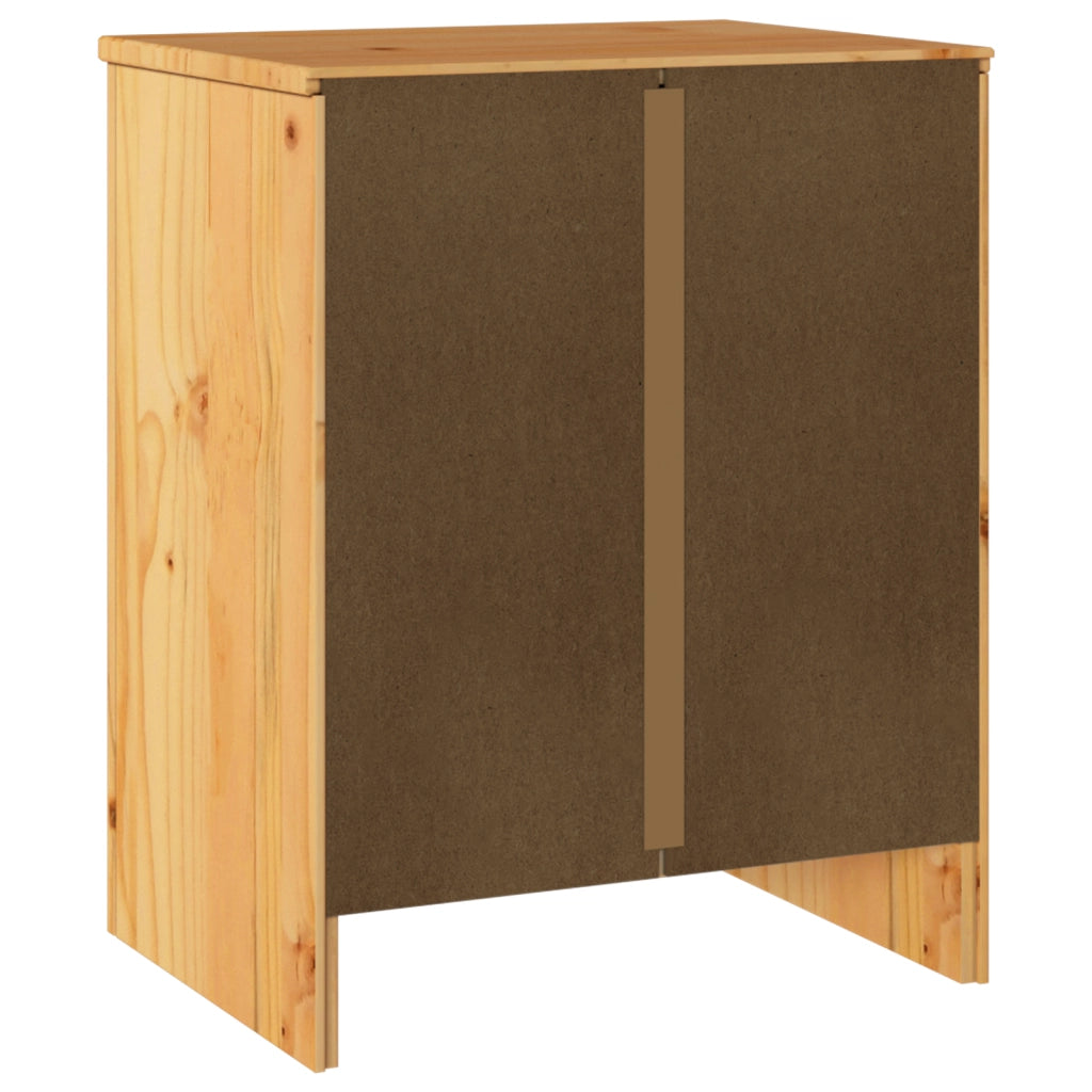 Comodino  "DRAMMEN" 45x35x56 cm in Legno Massello di Pino