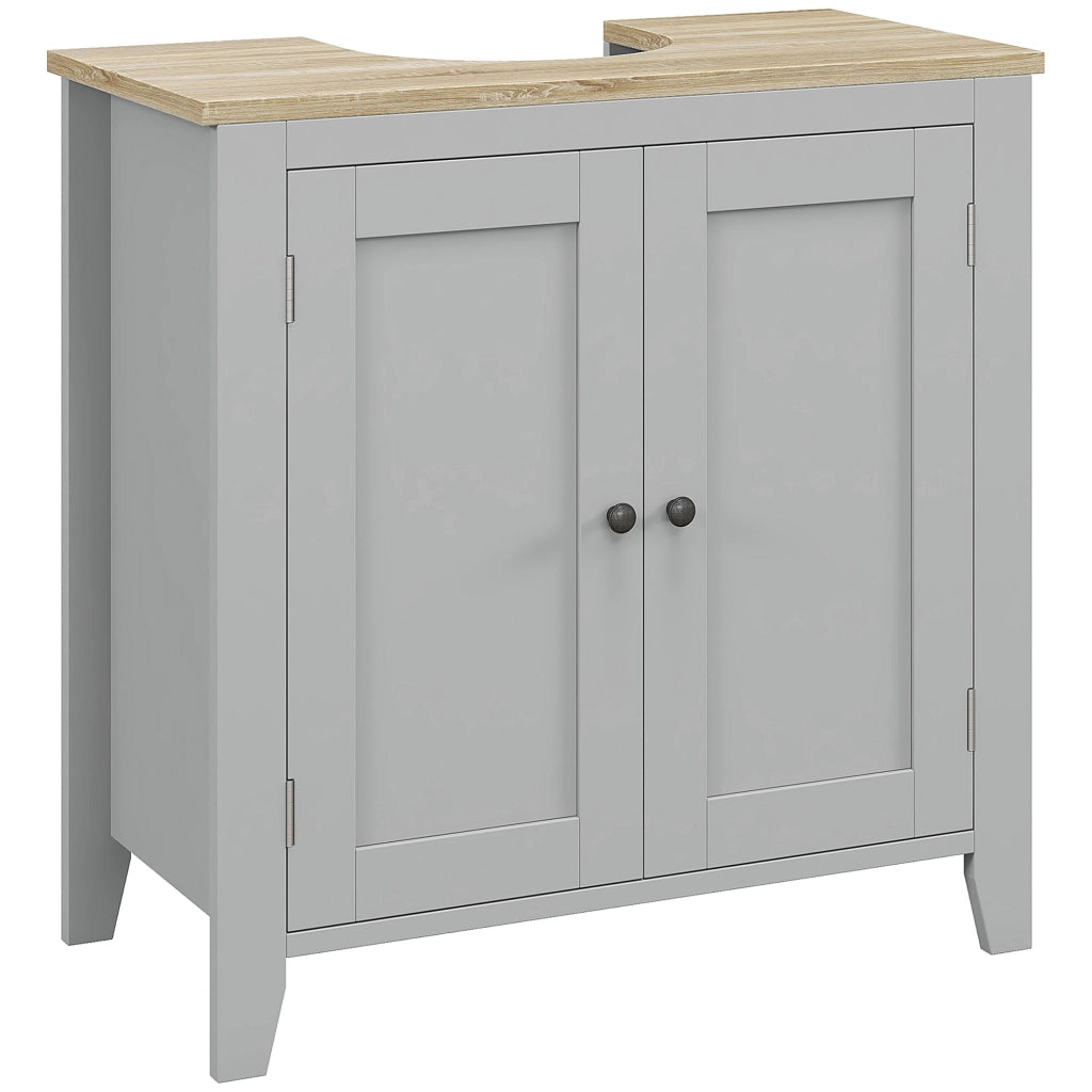 Mobile Sottolavabo con 2 Ante e Ripiano Regolabile ¨C Minimal ¨C 60x30x60 cm Grigio