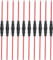 Supporto di Interruttore in Vetro per Auto - 10 pezzi - 6 x 30 mm - Nero - Adatto per Auto - Supporto di Interruttore in Vetro - 32V 20A