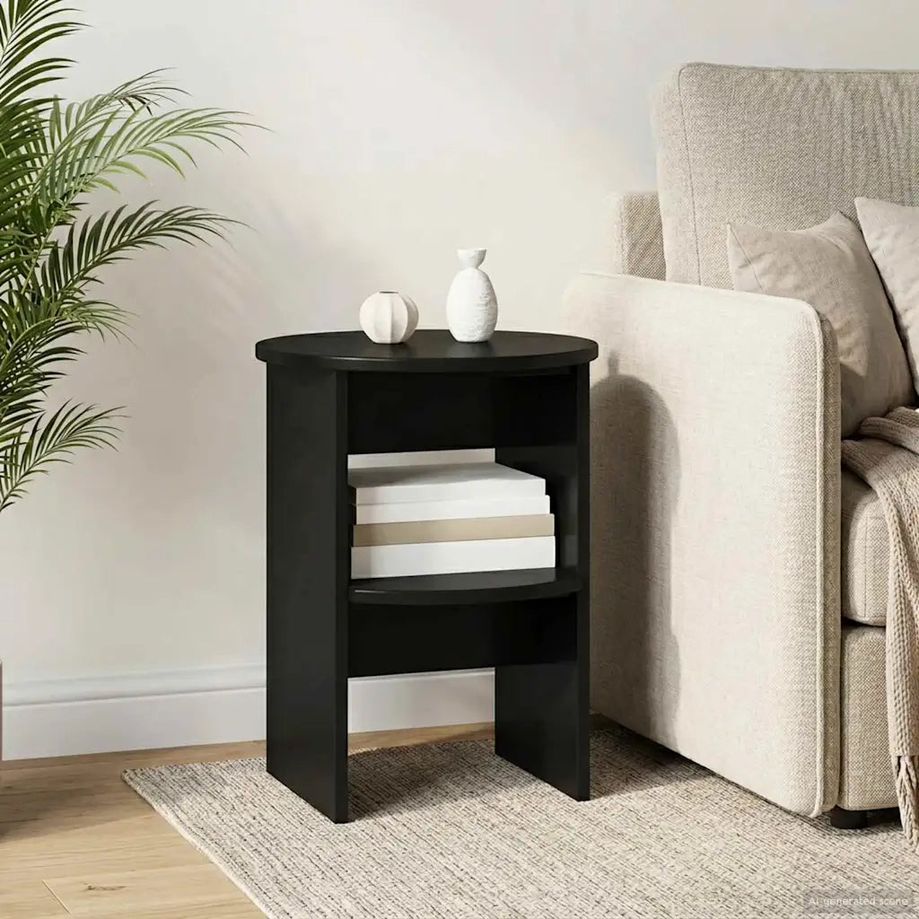 Mobile laterale Nero Ø40 x 50 cm Legno ingegnerizzato 899818