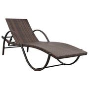Sdraio da giardino | Lettino con Cuscino in Polyrattan Marrone