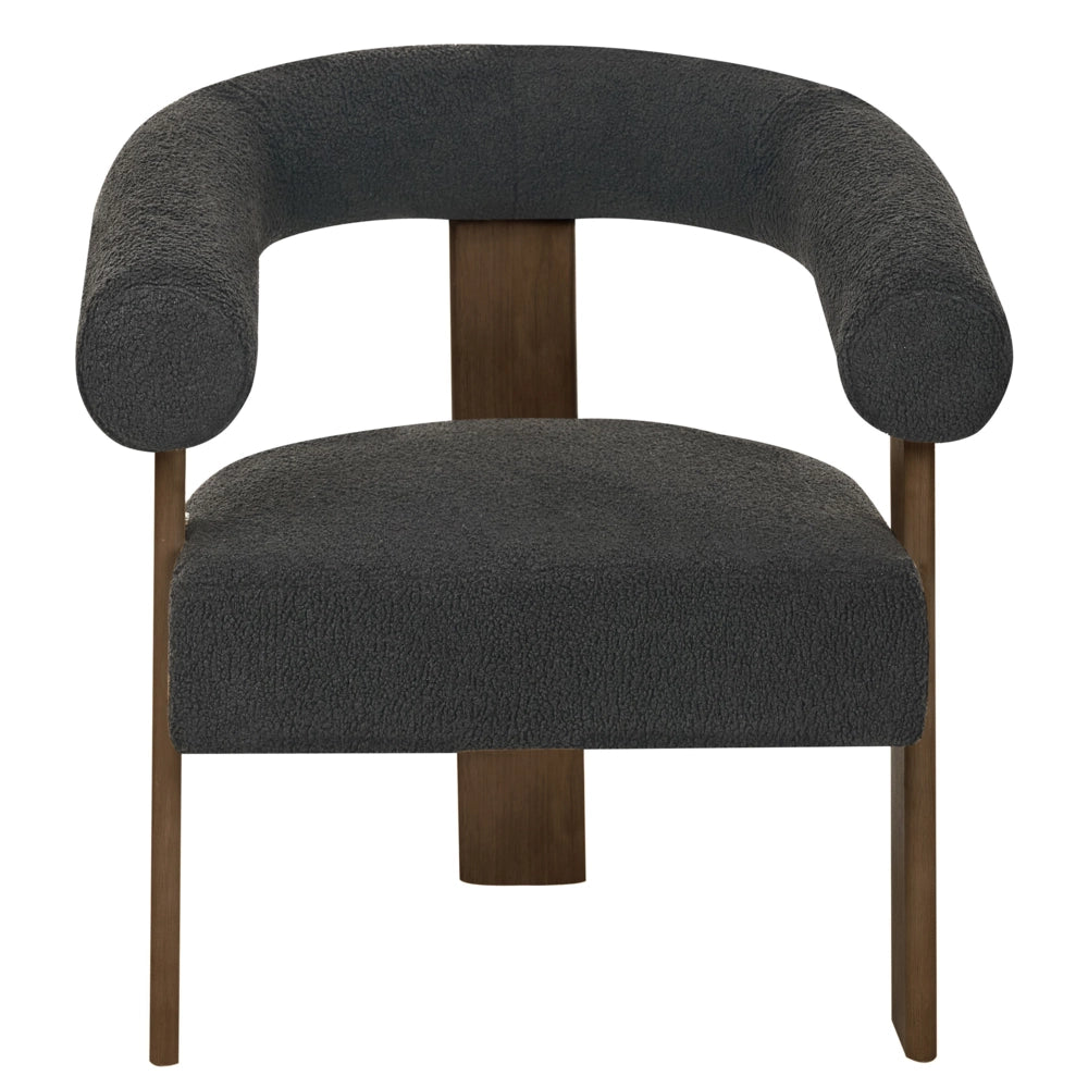 Set da salotto divano a 2 posti poltrona imbottita bouclé nero e marrone scuro stile retrò soggiorno