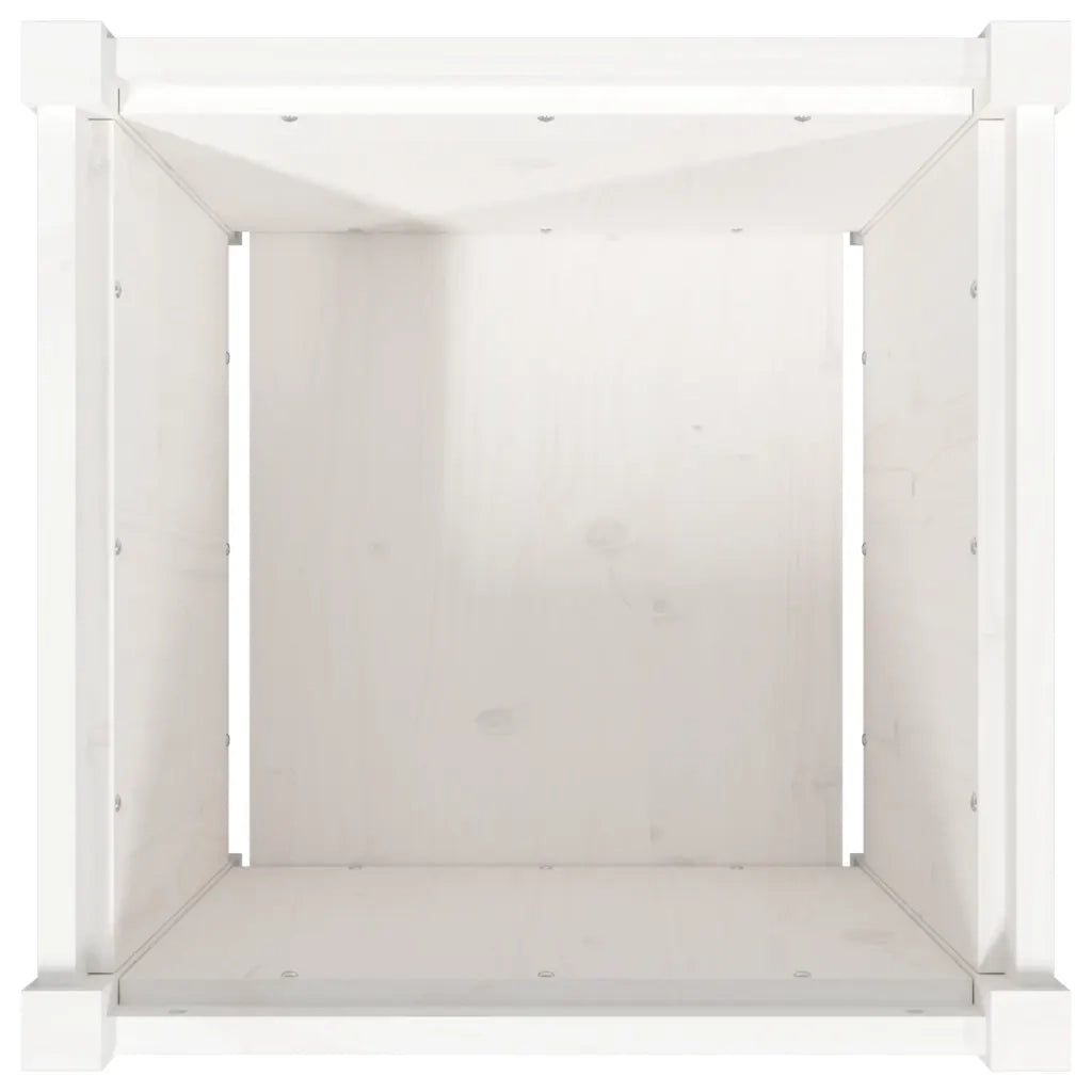 Fioriera da Giardino-Vaso da Esterno Bianca 50x50x50 cm Legno Massello di Pino