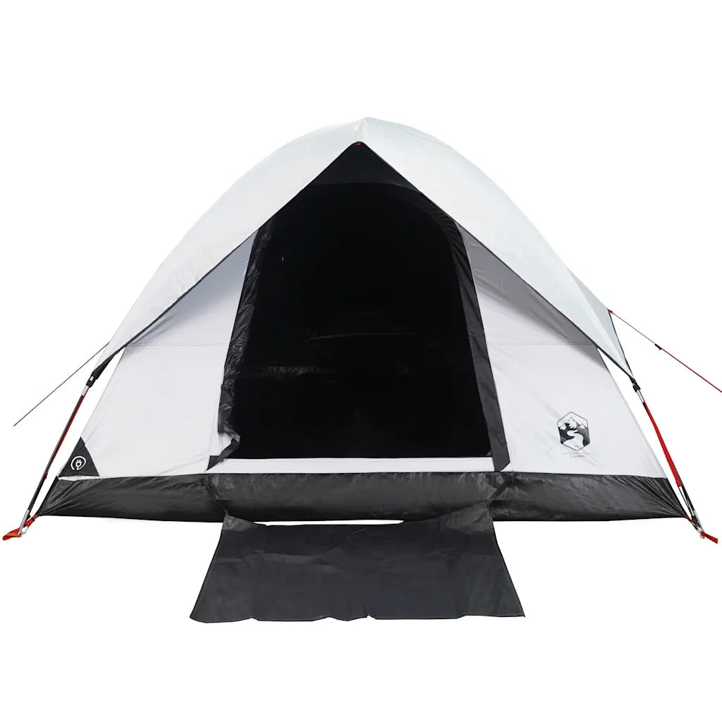 Tenda Campeggio a Cupola 2 Persone-Tenda per Escursionismo Bianca Tessuto Impermeabile 775899