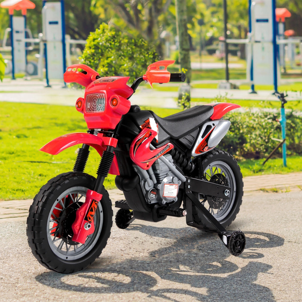 Moto Elettrica Bambini 3-6 Anni ¨C zephmum ¨C Rosso e Nero 102x53x66 cm