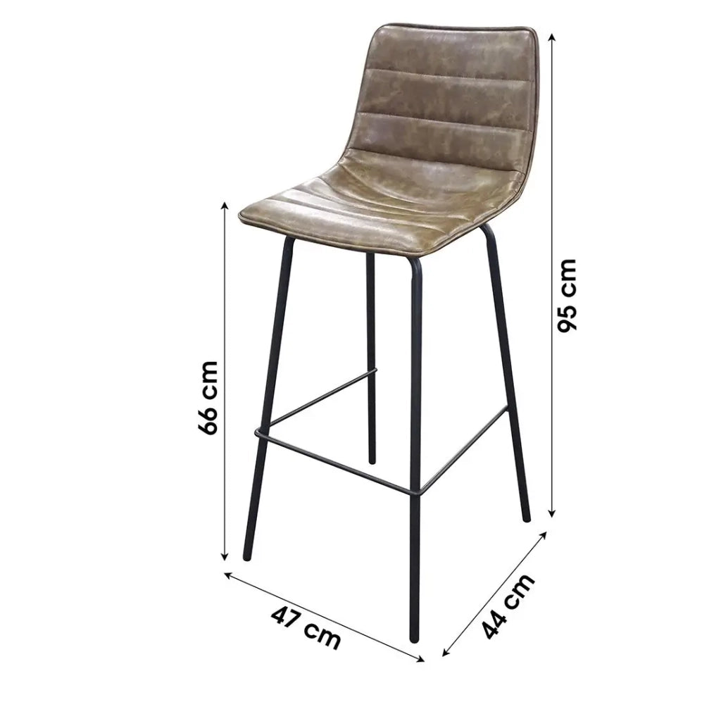 Set di 2 sgabelli da bar con schienale in effetto pelle di tiglio collezione NETS - Stile industriale
