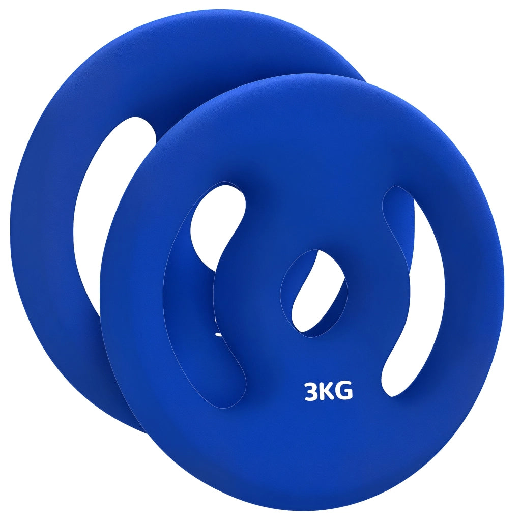 Dischi per bilanciere 2x3 kg ¨C zephmum ¨C blu, metallo, ? 2.5 cm