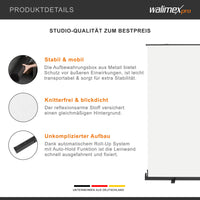 Fondale fotografico a rullo bianco 210 x 220 cm, sfondo per foto High-Key, con custodia di trasporto, Pannello per studi fotografici ingualcibile