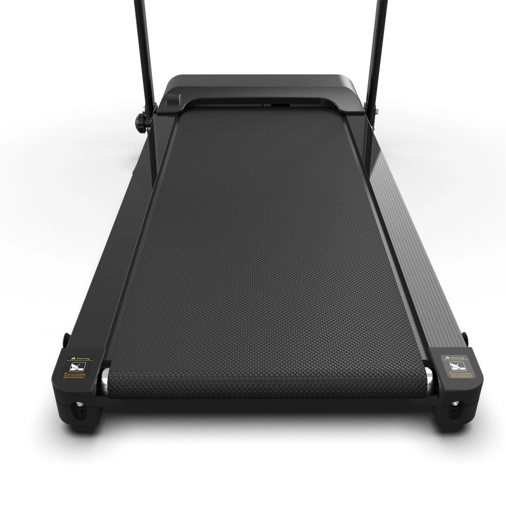 Tapis Roulant Casa Pieghevole Nero con Display LED, 2 Ruote e Pedana Ammortizzata