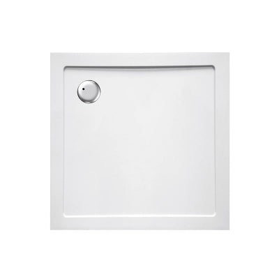 Piatto doccia 80x80 cm quadrato ribassato EASYFLAT resina H3.5 cm MONACO Bianco