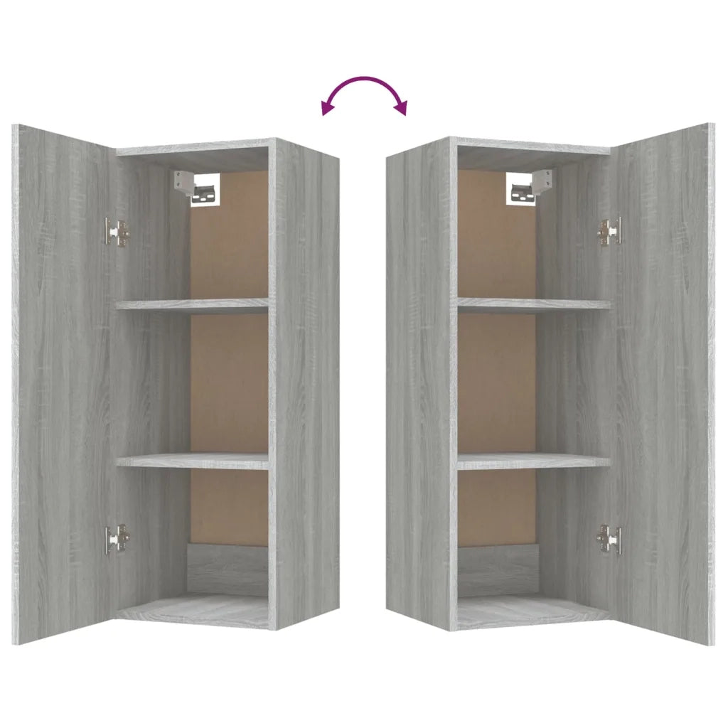 Armadietto a Muro Grigio Sonoma 34,5x34x90 cm Legno Multistrato cod mxl 32765