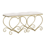 Panca Cuore 3, Oro, Metallo, 105x37,5x51,5 cm