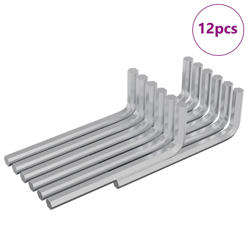 Chiave Esagonale 12 pcs Argento 32 x 86 mm Acciaio 864866