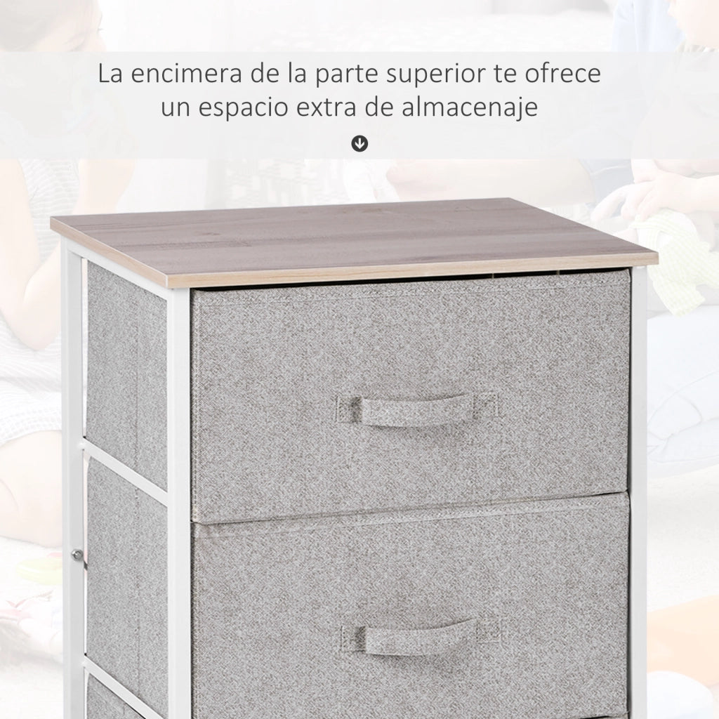 Cassettiera con 4 cassetti in tessuto ¨C zephmum ¨C 45x30x92 cm grigio