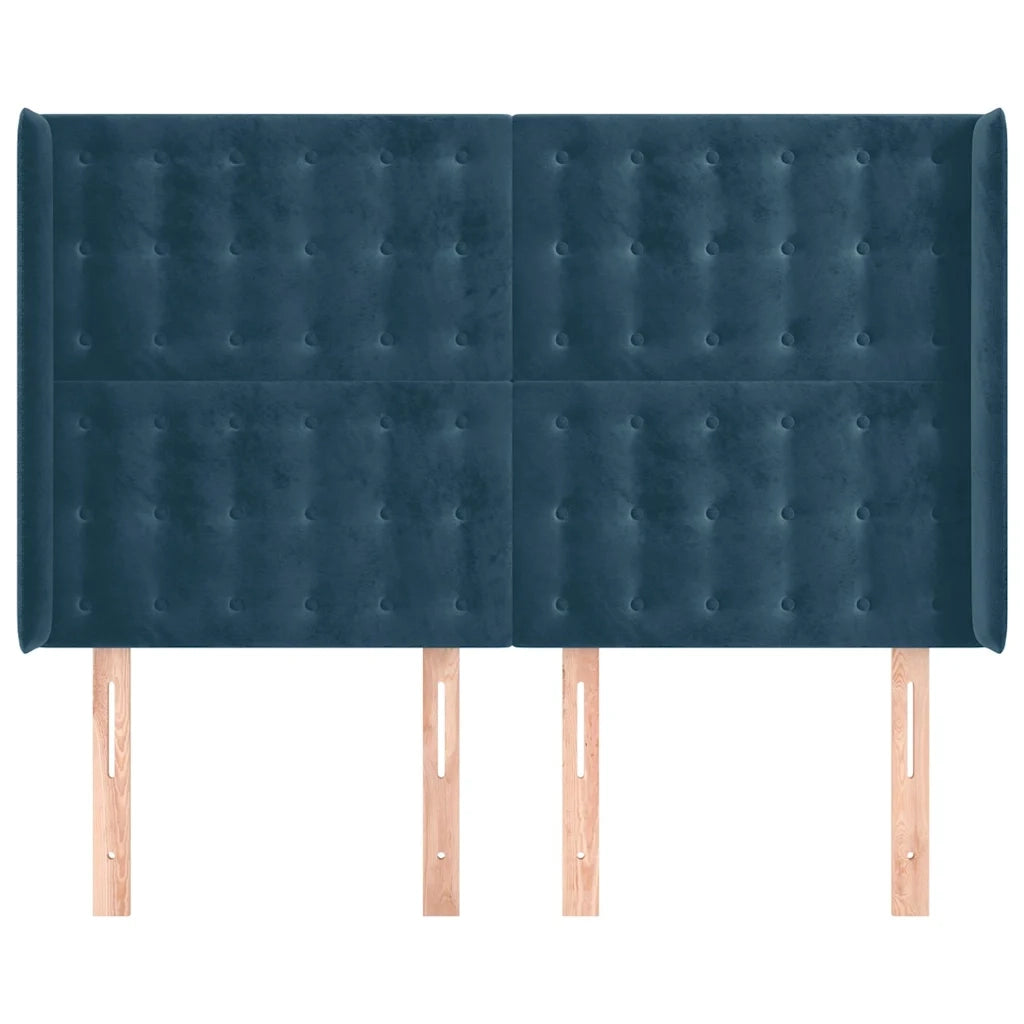 Testiera ad Orecchio Blu Scuro 147x16x118/128 cm in Velluto 3120066