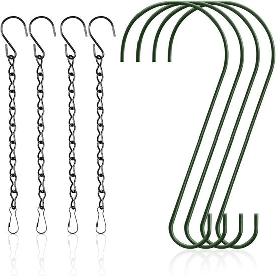 4 pezzi di attaccapianti a forma di S in metallo per piante.