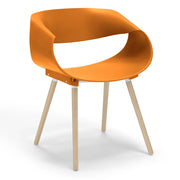 Sedia in polipropilene DILETTA con gambe in faggio, resistente ai raggi UV, design moderno, ideale per sala da pranzo, cucina, sala d’attesa, bar, ristoranti, colore Petrolio