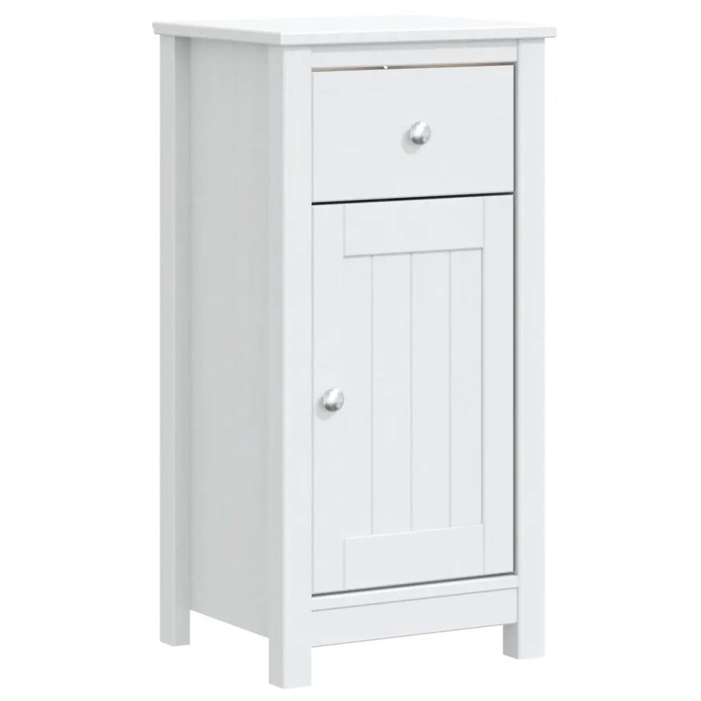 Mobile da Bagno | Armadio da bagno BERG Bianco 40x34x80 cm Legno Massello di Pino