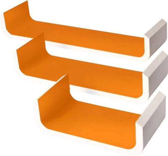 Set di 3 pannelli da parete fluttuanti - decorativo e funzionale - costruzione robusta - stile e spazievenditore - per camera da gioco - verde