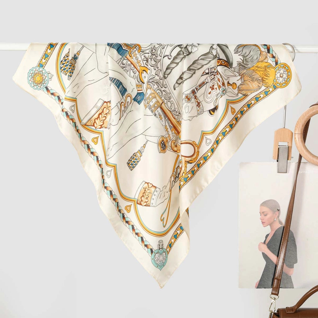 Nuova sciarpa da donna in seta stampata, stile coreano, sciarpa decorativa alla moda e versatile.