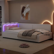 LETTO da giorno 90x200 cm Bianco con illuminazione LED