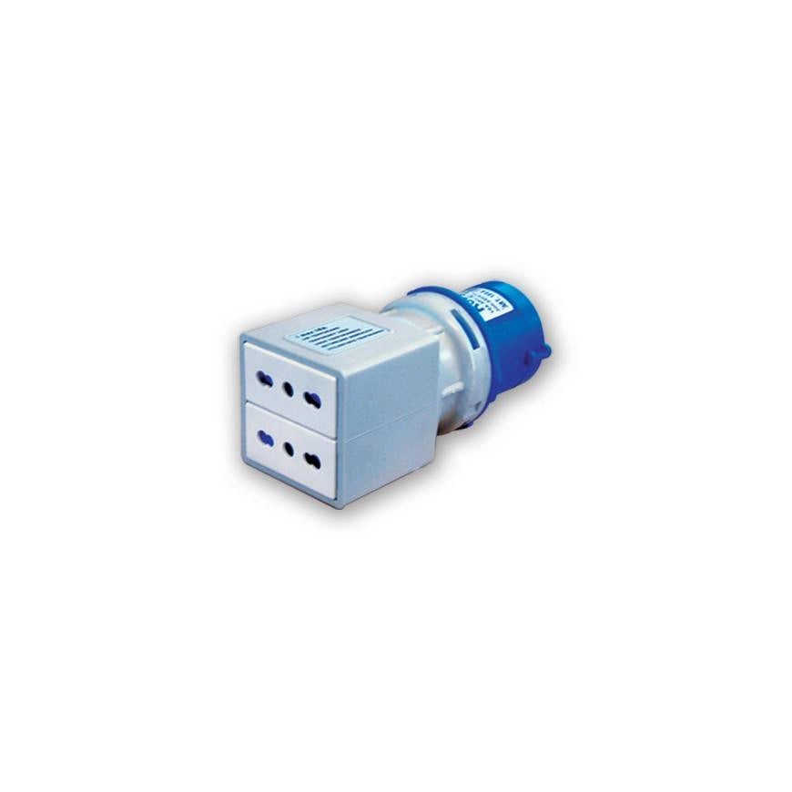 ADATTATORE INDUSTRIALE OR Spina 2P+T 16A 220V CEE - P. 2P+T 10/16A 250V