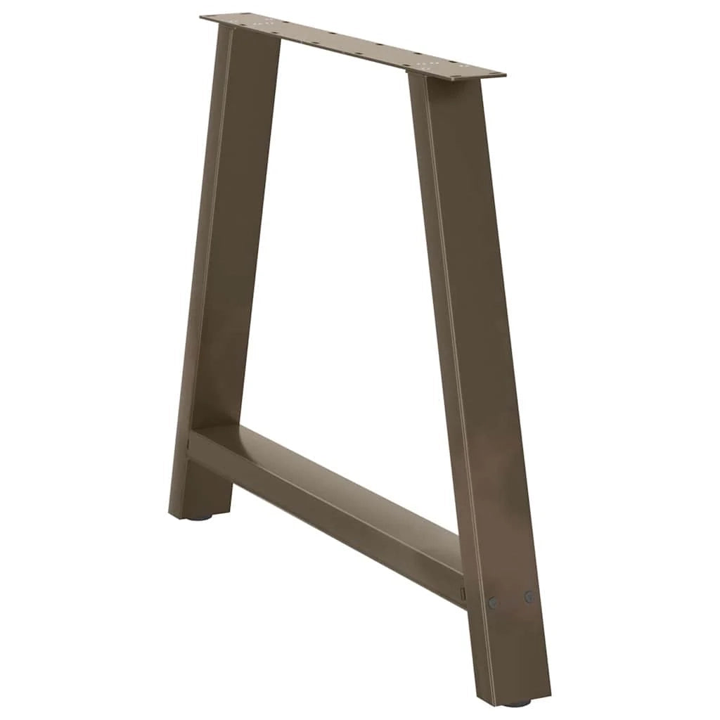 Set di 2 gambe per tavolo da pranzo a forma di A 100 x 72-73 cm design moderno con piedini livellatori in acciaio nero 02_0057143