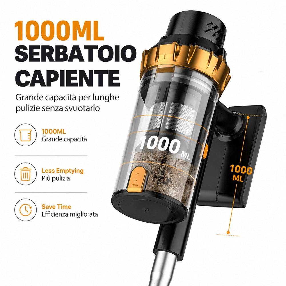 Scopa Elettrica 600W Senza Fili Aspirapolvere 3 in 1 BS3077 24x25x110 cm