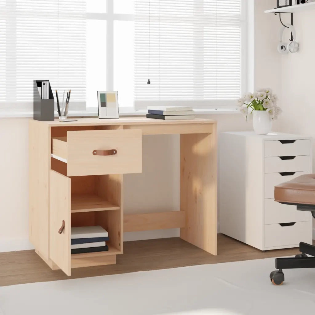 Scrivania 95x50x75 cm in Legno Massello di Pino 820102