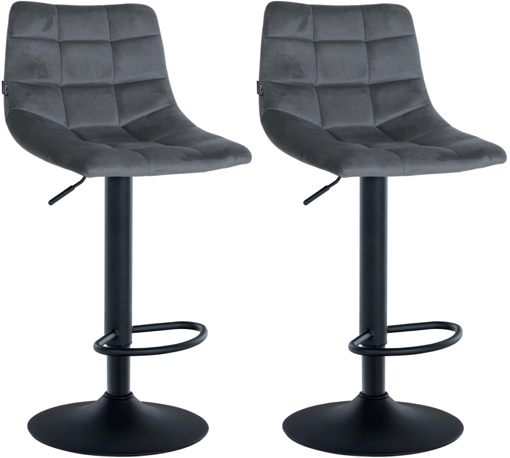 2er Set Barhocker Jerry Samt schwarz