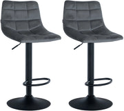 2er Set Barhocker Jerry Samt schwarz