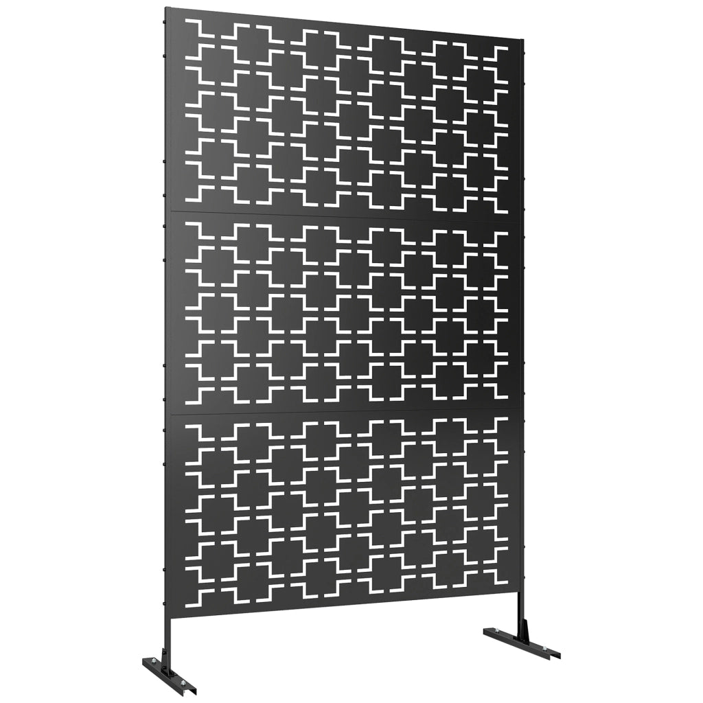 Pannello decorativo paravent esterno geometrico ¨C zephmum ¨C nero 122x45x198 cm