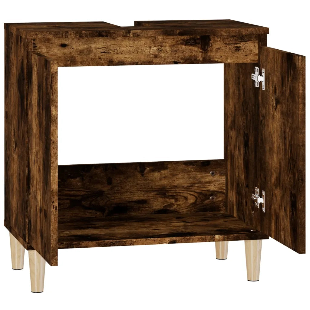 Mobile Lavabo | Armadio Lavabo Rovere Fumo 58x33x60 cm in Legno Multistrato