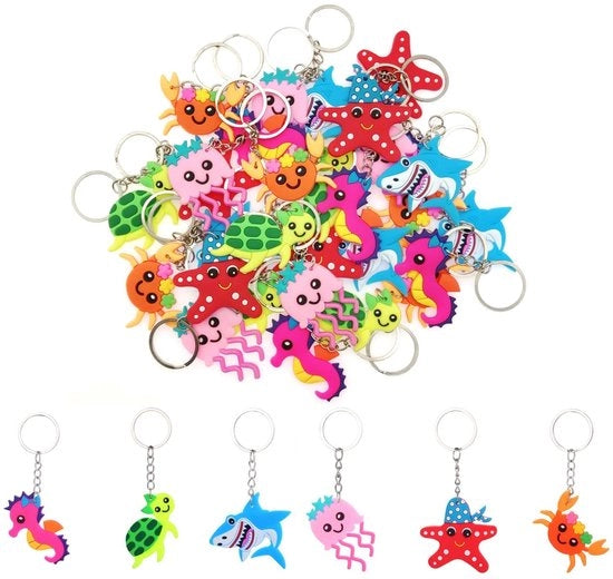 Set di 30 orecchini per chiave in silicone - ideale per feste di compleanno - regali per il mare - ringraziamenti per feste di bambini - gommini per chiavi.