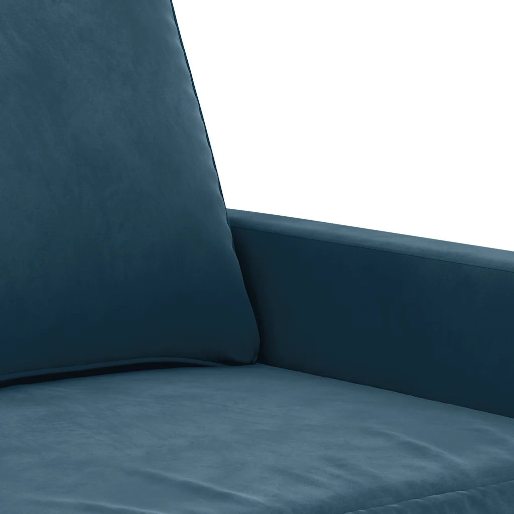Divano a 3 Posti Blu 180 cm in Velluto