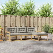 Set di divani da esterno 4 pz Bianco e Grigio Chiaro Poliestere 3386260