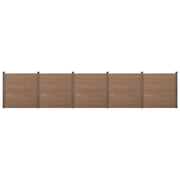 Recinzione frangivento e per la privacy in legno composito marrone (WPC) 183 x 879 cm 03_0001448