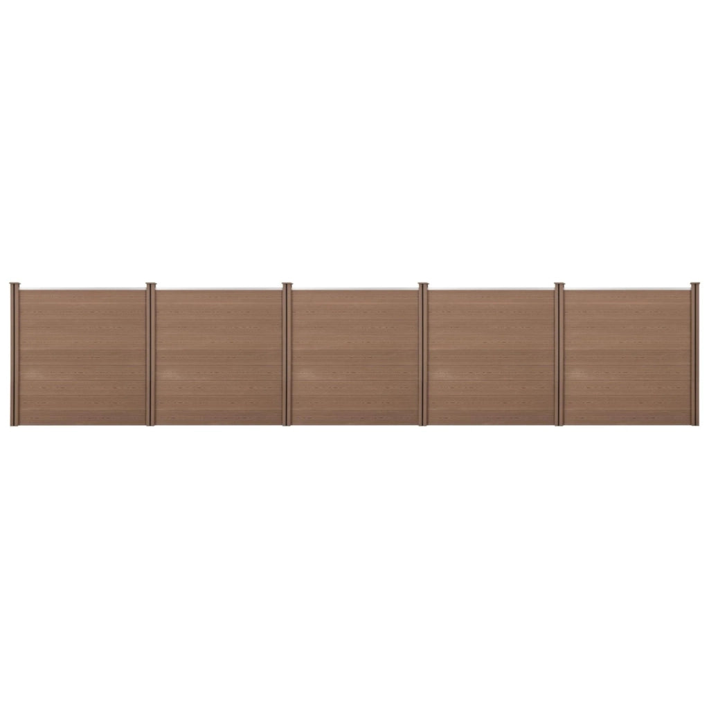 Recinzione frangivento e per la privacy in legno composito marrone (WPC) 183 x 879 cm 03_0001448