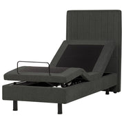 Letto singolo tessuto grigio scuro regolabile elettronicamente con telecomando con testiera 80x200 cm stile moderno