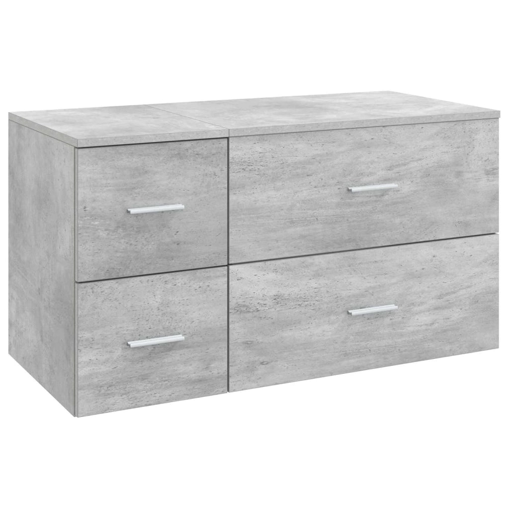 Set di mobili per il bagno 2 pz Grigio Cemento 3404019