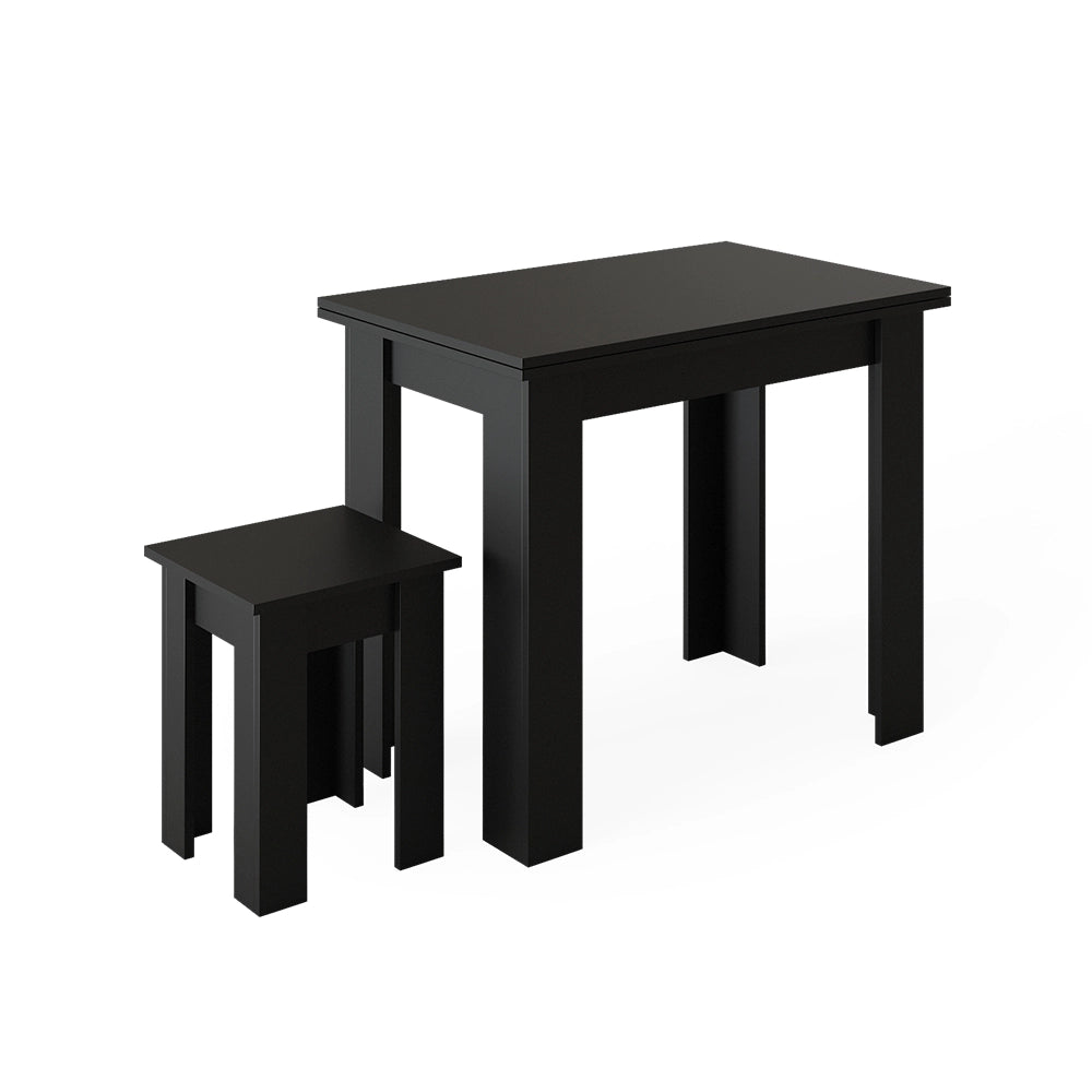 Vicco Tavolo da pranzo con sedia Nero 90 x 60 cm