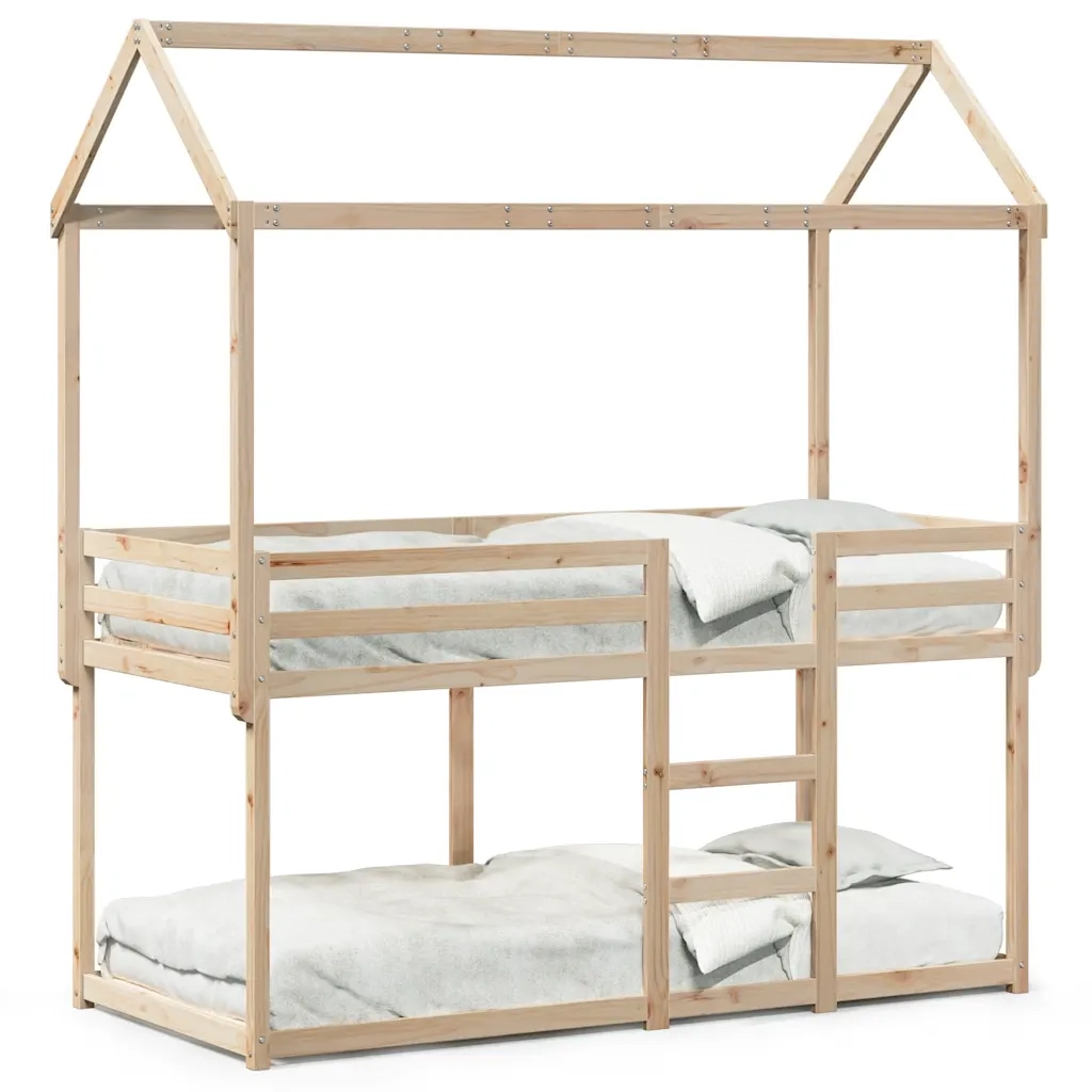 Letto a Castello senza Materasso 90x190 cm Legno di Pino