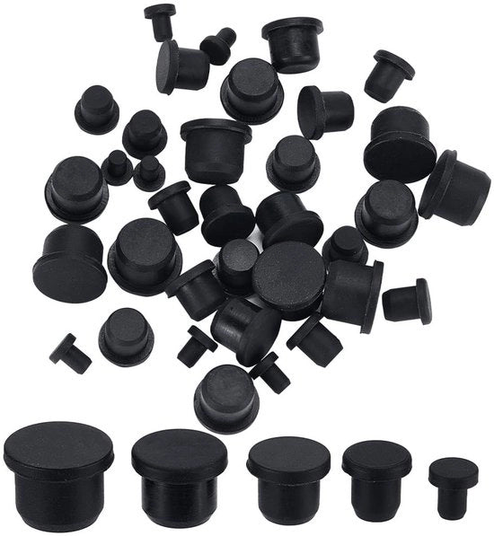 40 pezzi di stoppino di silicone nero per flessi - afdichting 4/75/95/115/135 mm - stoppini per spezie - sostituzione stoppino - stoppini per flessi e tubi.
