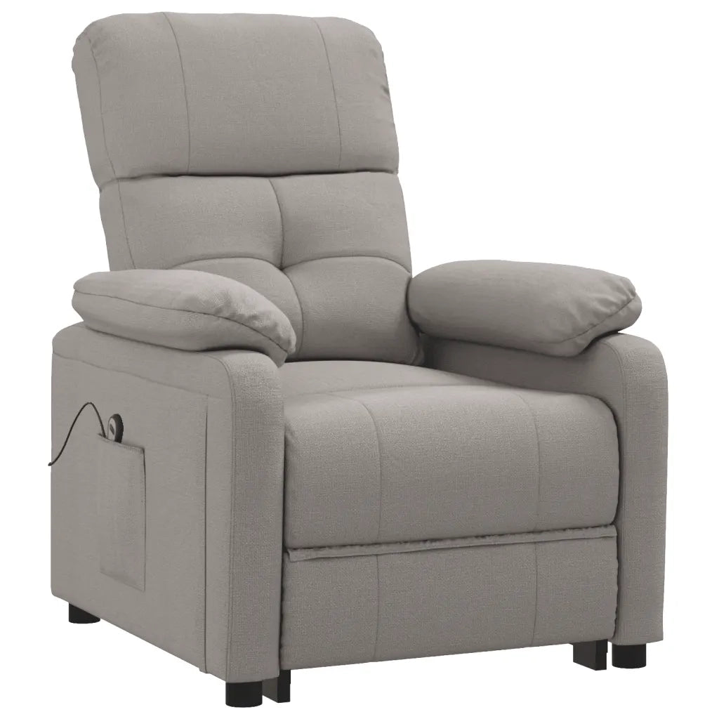 Poltrona | Sedia Relax Elettrica Reclinabile Tortora in Tessuto