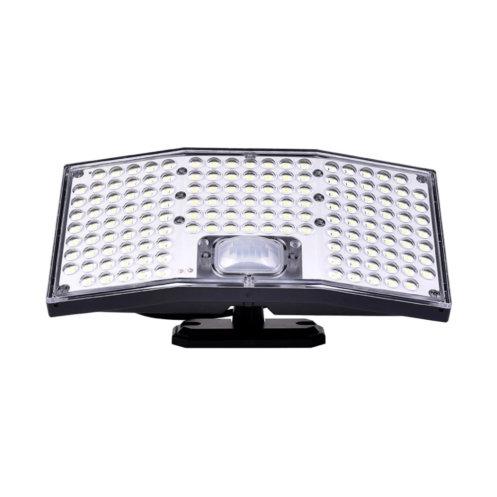 Faretto Solare LED Esterno 146 LED con Sensore Crepuscolare e Movimento, Luce Fredda 6500K, IP65, 460 Lumen, con Telecomando, con Pannello Separato, Cavo 5m