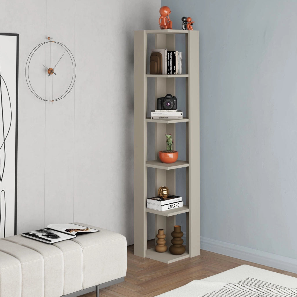 Libreria in legno "Nati" - 32 x 32 x 161 cm - Pietra arenaria