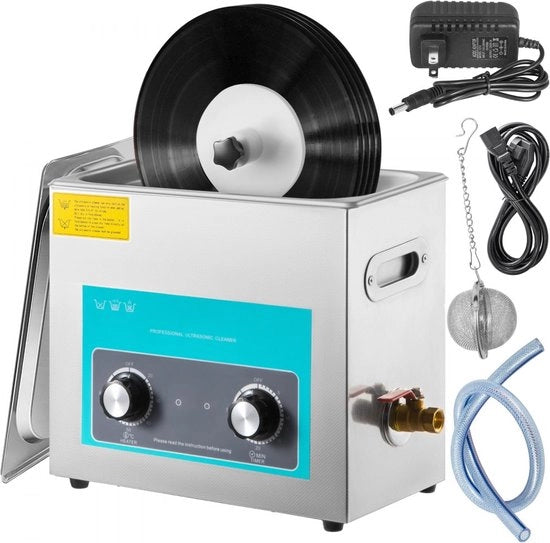 Pulitore Ultrasonico Digitale, 6L Macchina di Pulizia Ultrasonica, 304 Acciaio Inossidabile Pulitore Ultrasonico, per il Pulito di Dischi da Vinile, Gioielli, Occhiali, Orologi, Attrezzature Laboratoriali