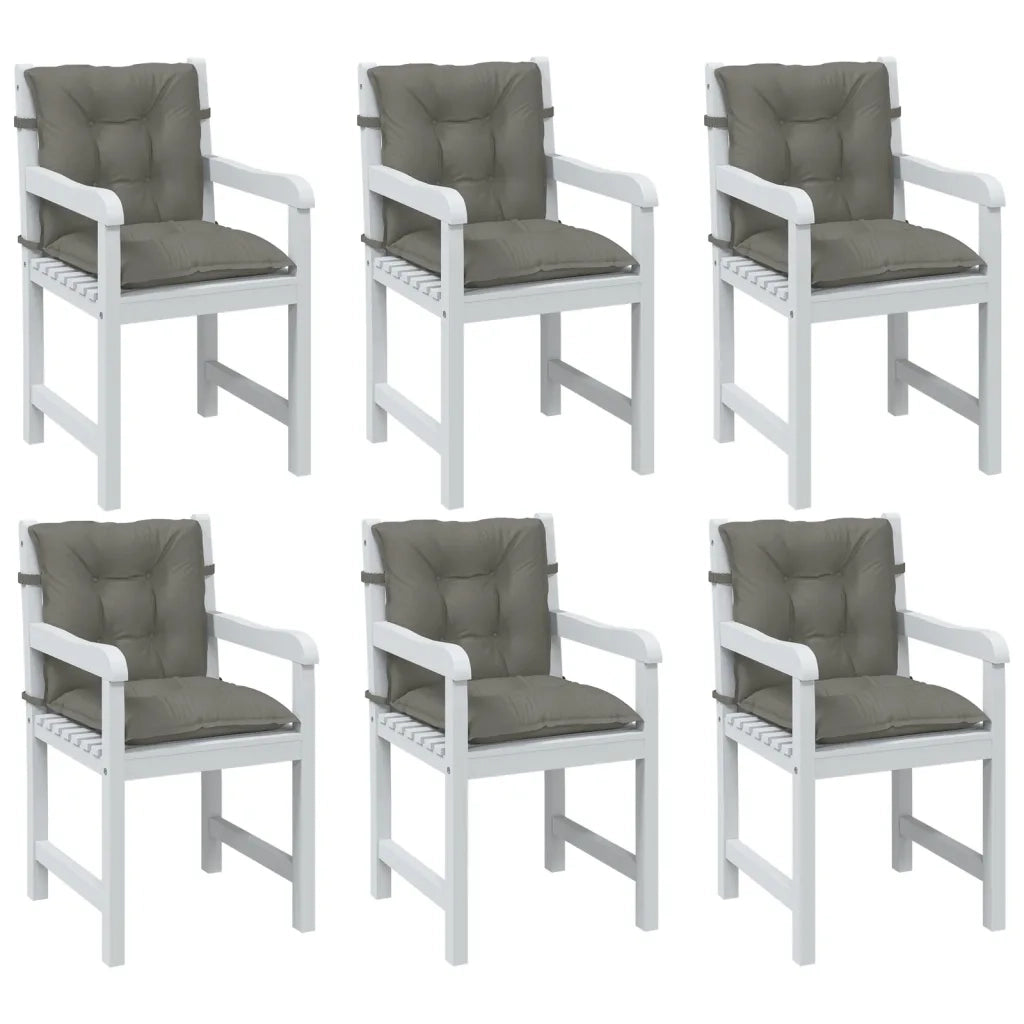 vidaXL Cuscini Sedia Schiena Bassa 6 pz Grigio Mélange 100x50x7 cm