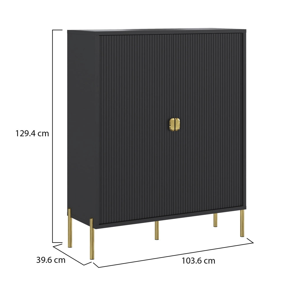 Madia Wallis, Credenza Cassetti, 104x40x129h cm Nero