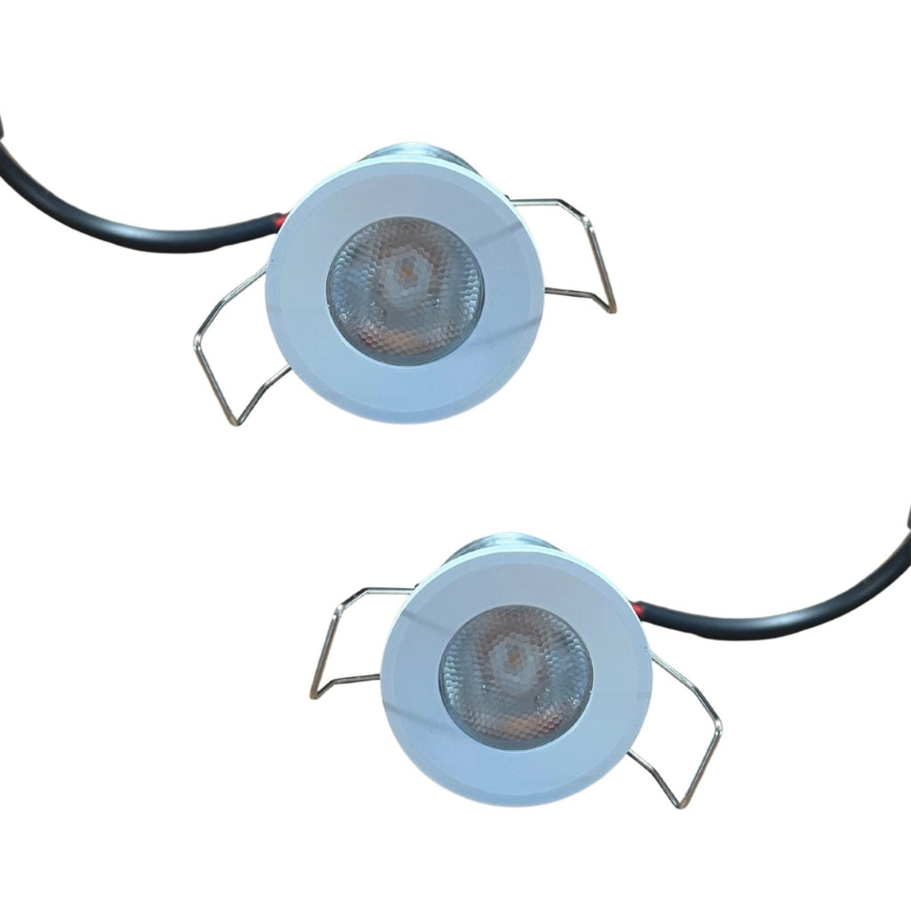 2 Pezzi Mini Faretto Led Da Incasso Rotondo, Carcassa Bianca 3000K, 2.5W 220LM 220V, Ø32*29mm, Foro 27mm, Angolo 15° IP20